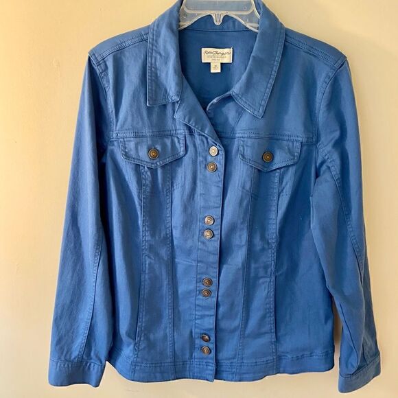 Norm Thompson Womens Blue Denim Jean Jacket Sz Med - Picture 8 of 9